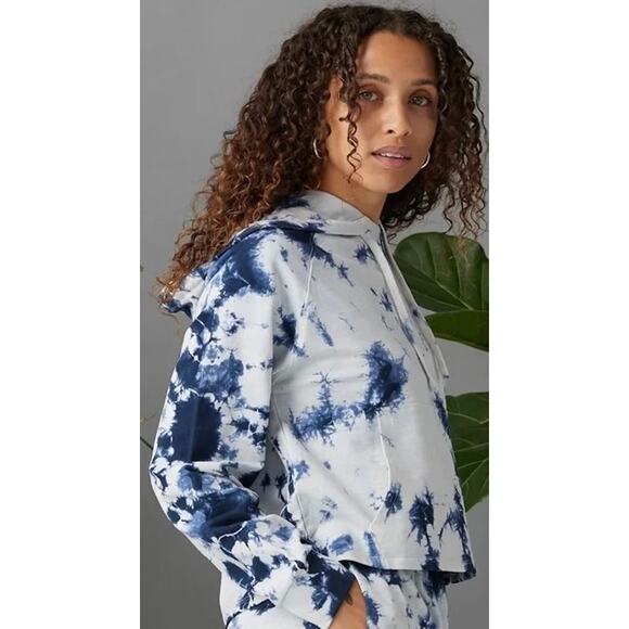 KNOWN SUPPLY- NWT- ARIA HOODIE - "ORGANIC"  DARK BLUE TIE DYE Sz:Small RET$144 - Picture 3 of 5
